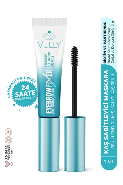 VULLY Brow Fixer 7 ml – Clear eyebrow fixing mascara, 24-hour lamination effect, Biotin and Panthenol
