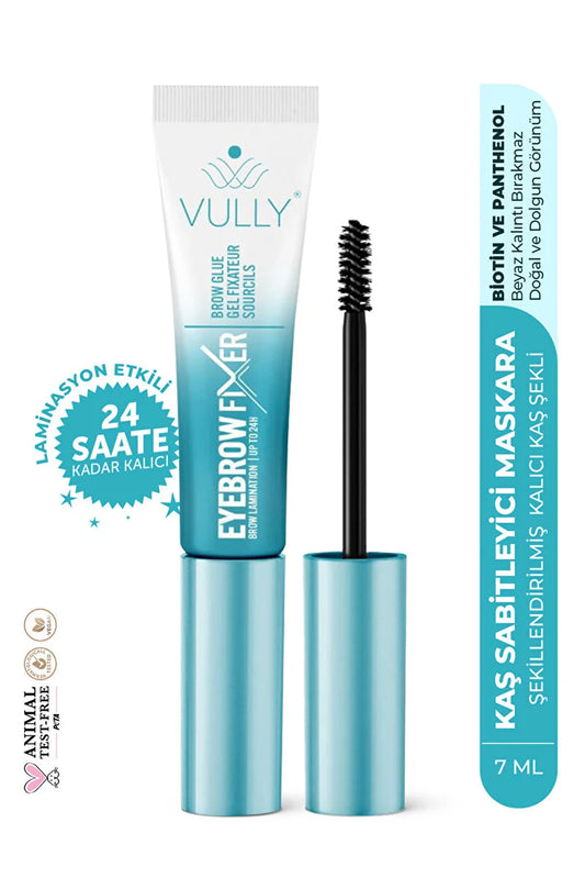 VULLY Brow Fixer 7 ml – Clear eyebrow fixing mascara, 24-hour lamination effect, Biotin and Panthenol