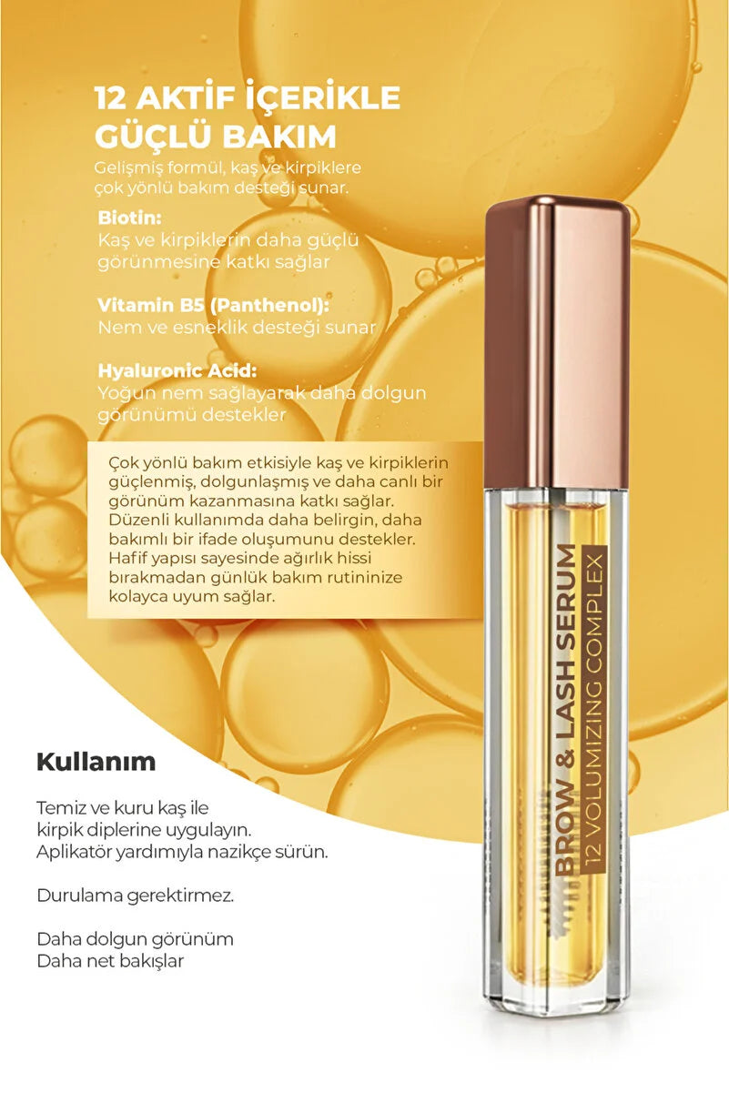 VULLY 12 Active Ingredients Volumizing - Volumizing - Enhancing and Lengthening Eyebrow and Eyelash Serum 5ml
