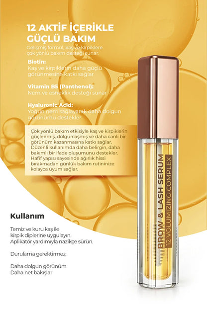 VULLY 12 Active Ingredients Volumizing - Volumizing - Enhancing and Lengthening Eyebrow and Eyelash Serum 5ml