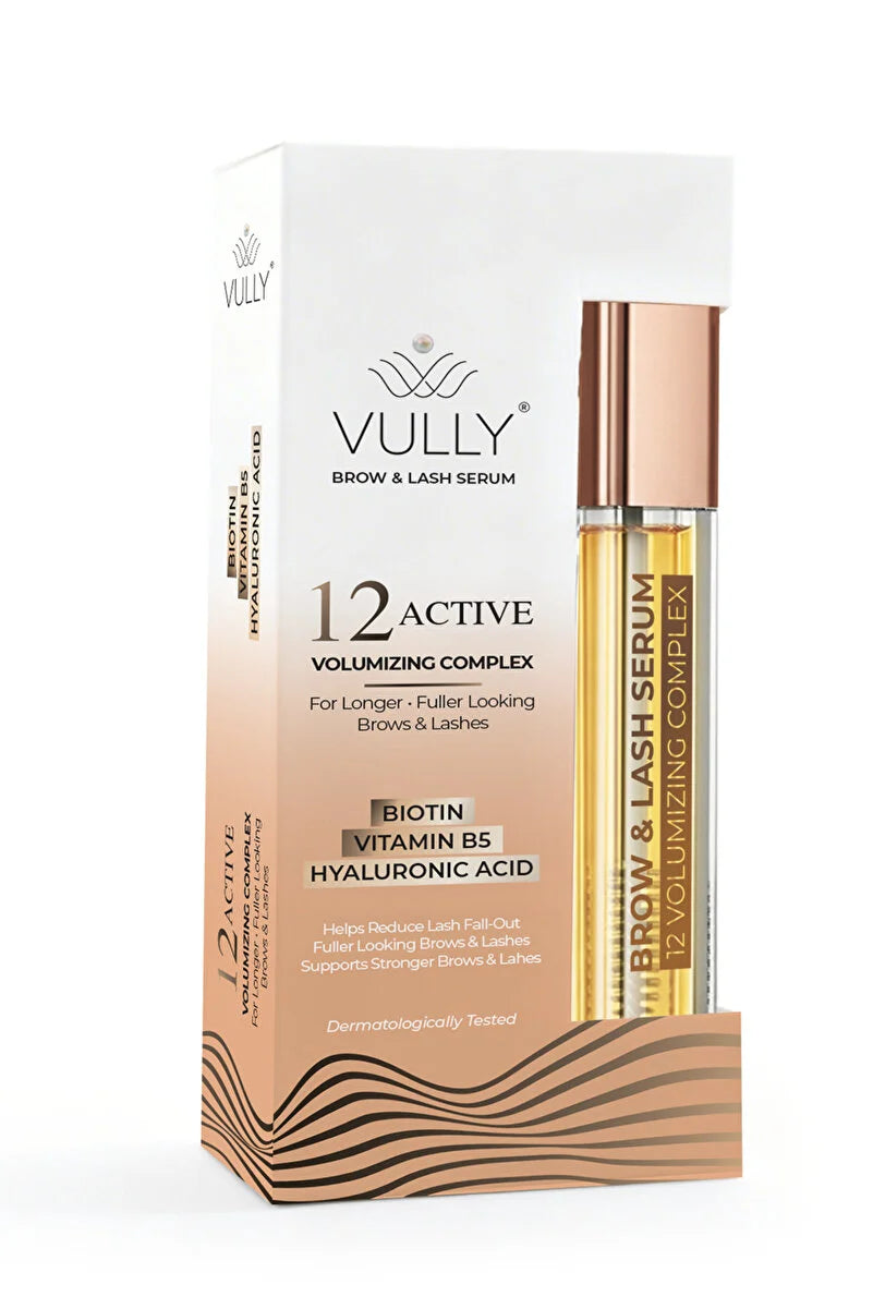 VULLY 12 Active Ingredients Volumizing - Volumizing - Enhancing and Lengthening Eyebrow and Eyelash Serum 5ml