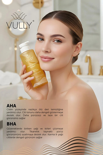 VULLY Alcohol-Free Multi-Effect Tonic for Pore Contraction-Image Enhancement-Blemishes-Acne-Hydration 200ml