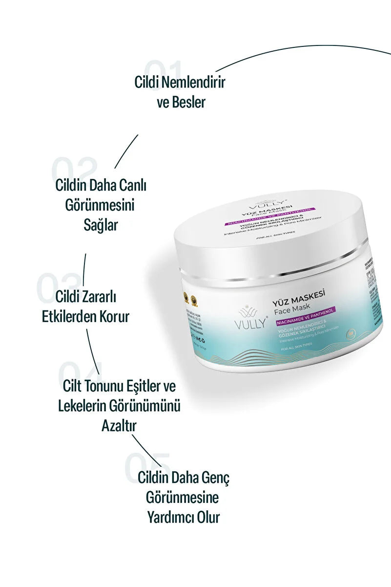 VULLY Pore Minimizing and Intense Hydration Face Mask 150ml (Niacinamide - Panthenol)