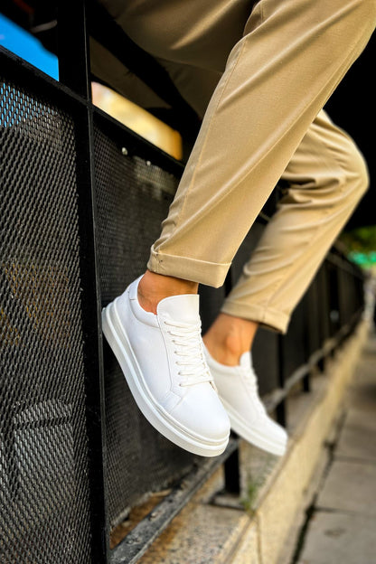 MN979 - Santoni CRT სპორტული მამაკაცის ფეხსაცმელი თეთრი