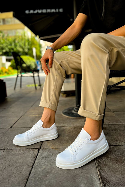 MN979 - Santoni CRT სპორტული მამაკაცის ფეხსაცმელი თეთრი
