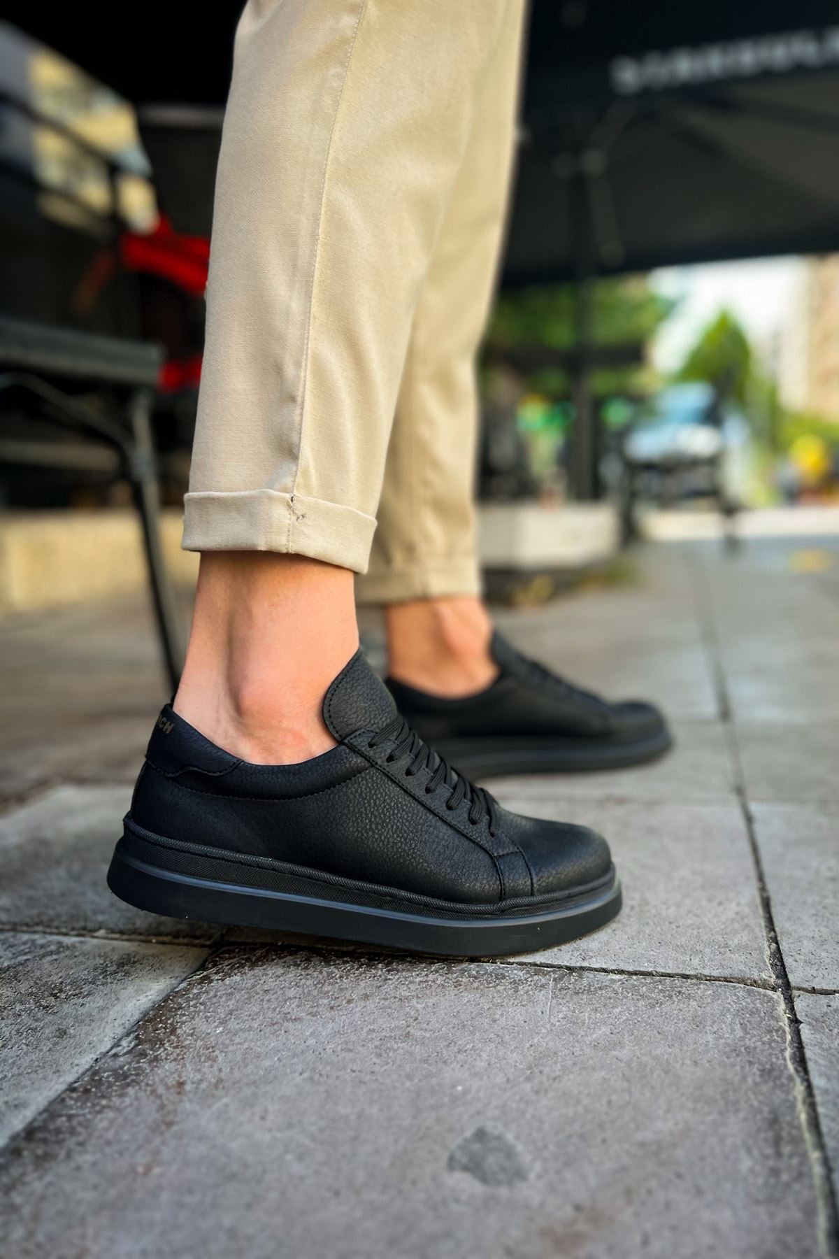 MN979 - Santoni CRT სპორტული მამაკაცის ფეხსაცმელი შავი