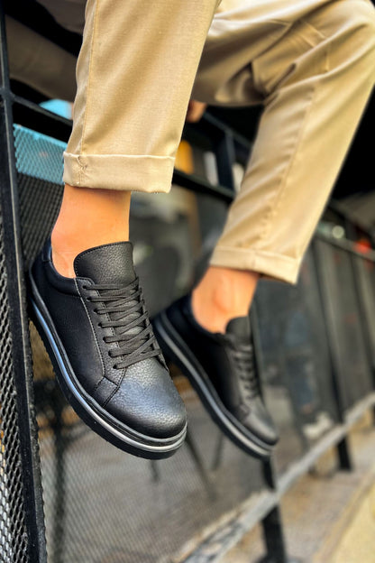 MN979 - Santoni CRT მამაკაცის სპორტული ფეხსაცმელი შავი